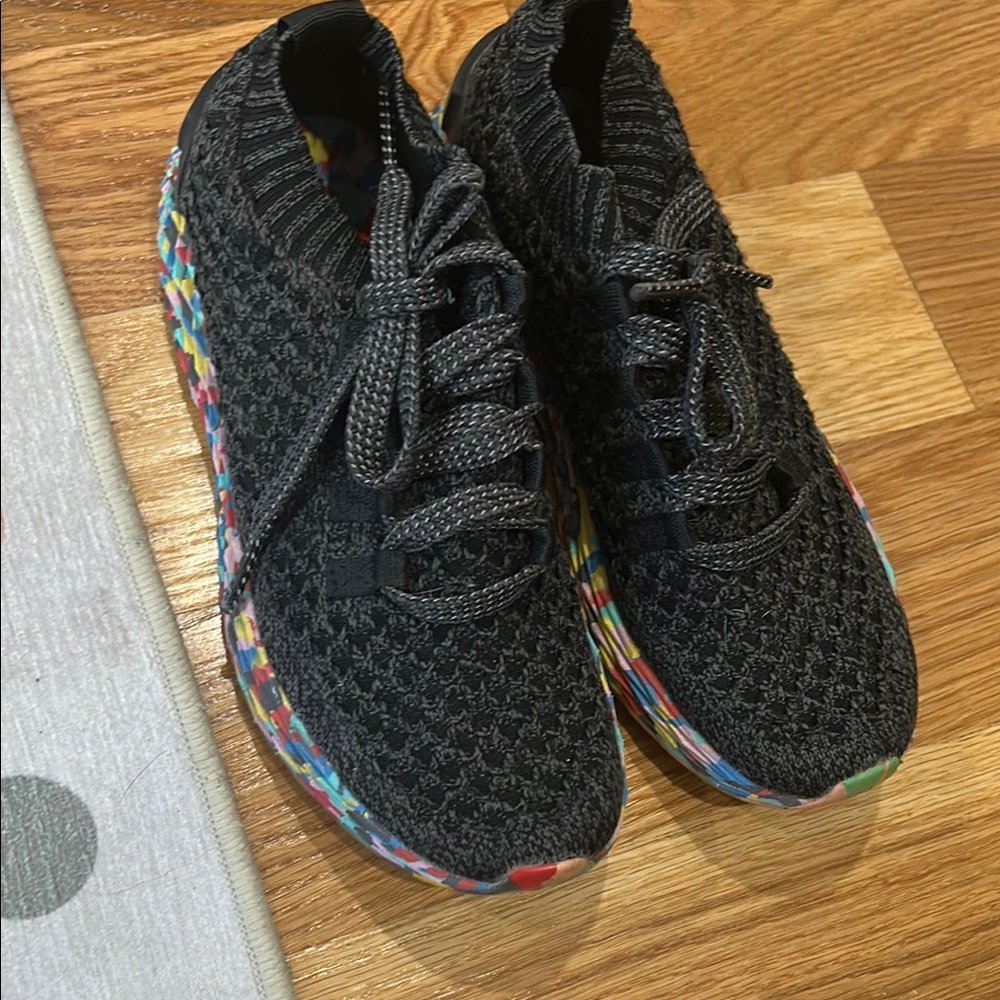 Nobull Black Knit Sneakers with Colorful Sole